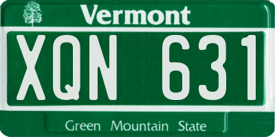 VT license plate XQN631