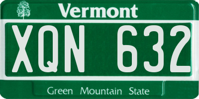 VT license plate XQN632