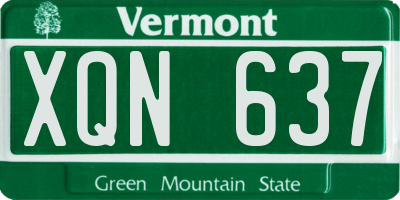 VT license plate XQN637