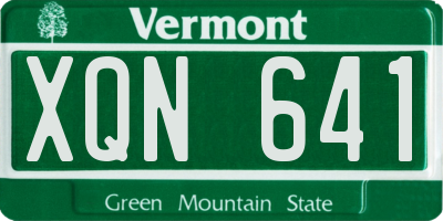 VT license plate XQN641