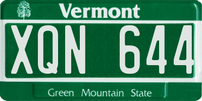 VT license plate XQN644