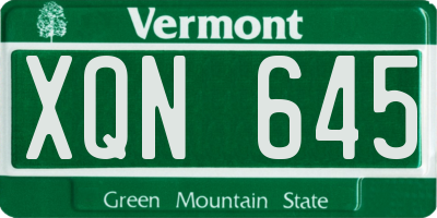 VT license plate XQN645