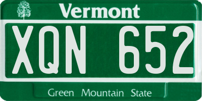 VT license plate XQN652