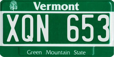 VT license plate XQN653