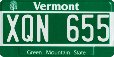 VT license plate XQN655