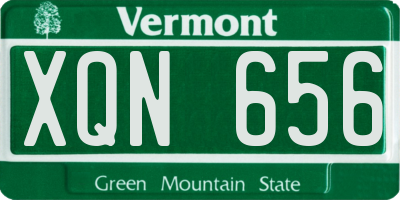VT license plate XQN656