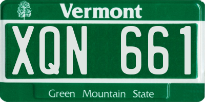 VT license plate XQN661