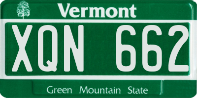 VT license plate XQN662