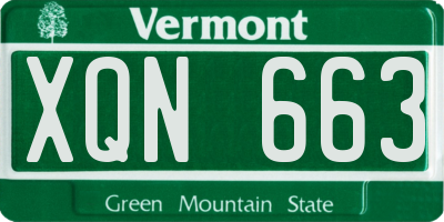 VT license plate XQN663
