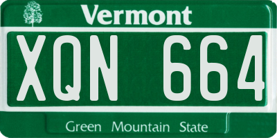 VT license plate XQN664