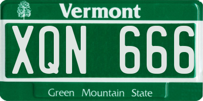 VT license plate XQN666