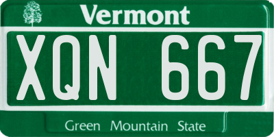 VT license plate XQN667
