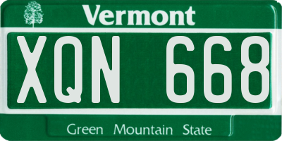 VT license plate XQN668