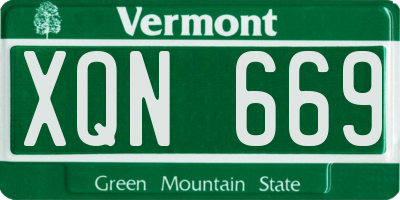 VT license plate XQN669