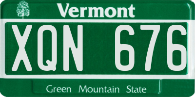 VT license plate XQN676