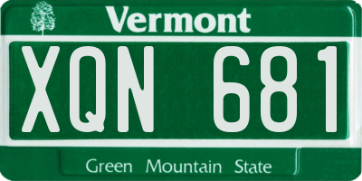 VT license plate XQN681