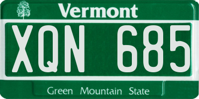 VT license plate XQN685