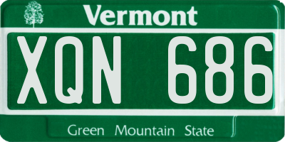 VT license plate XQN686