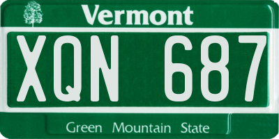 VT license plate XQN687