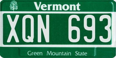 VT license plate XQN693