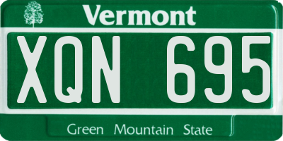 VT license plate XQN695