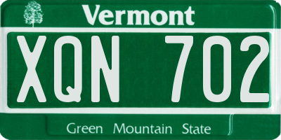 VT license plate XQN702