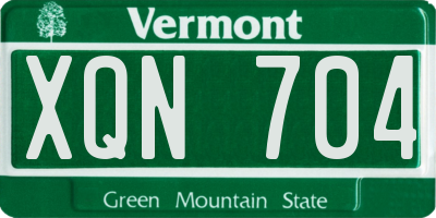 VT license plate XQN704