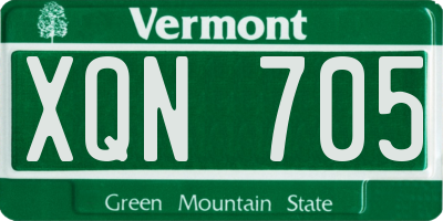 VT license plate XQN705
