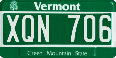 VT license plate XQN706