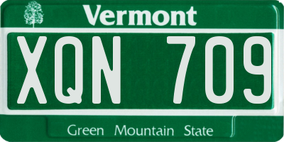VT license plate XQN709
