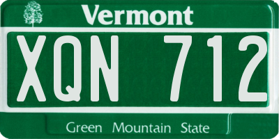 VT license plate XQN712