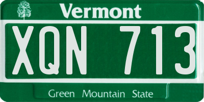 VT license plate XQN713