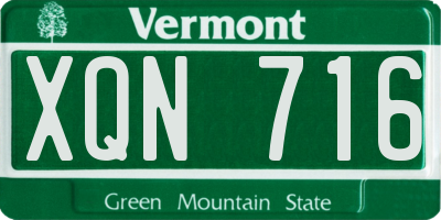VT license plate XQN716