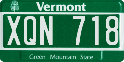 VT license plate XQN718