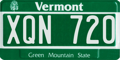 VT license plate XQN720
