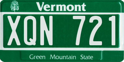VT license plate XQN721