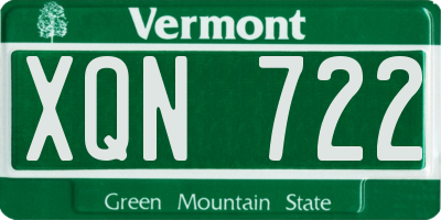 VT license plate XQN722
