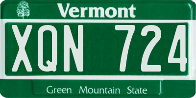 VT license plate XQN724