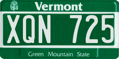 VT license plate XQN725
