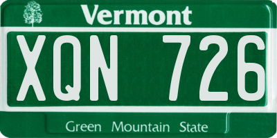 VT license plate XQN726