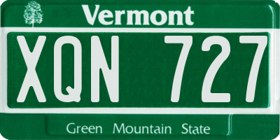 VT license plate XQN727