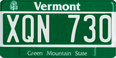 VT license plate XQN730