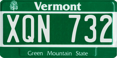 VT license plate XQN732