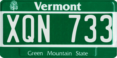 VT license plate XQN733