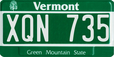 VT license plate XQN735