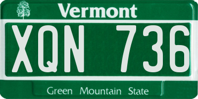 VT license plate XQN736