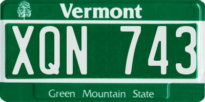 VT license plate XQN743