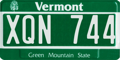 VT license plate XQN744