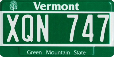 VT license plate XQN747