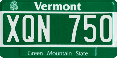 VT license plate XQN750